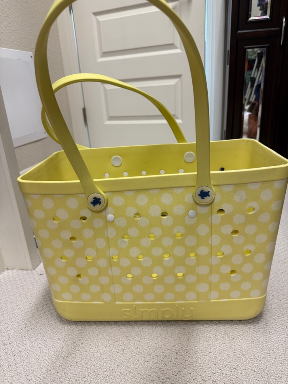 Simply Southern Yellow Polka Dot Tote Bag